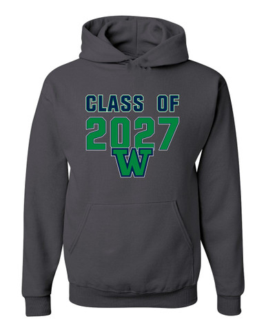Woodinville Falcons W Script Class of 2027 Men's Premium Hoodie