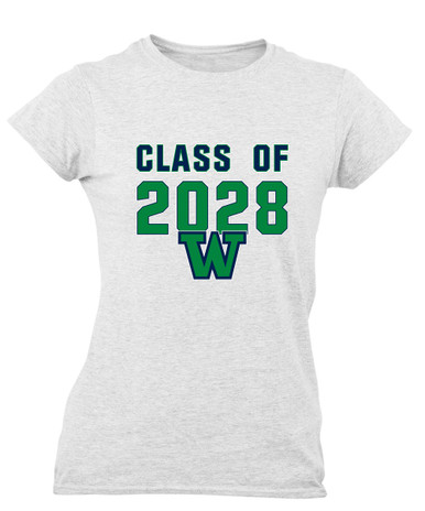 Woodinville Falcons W Script Class of 2028 Women's SS T-Shirt