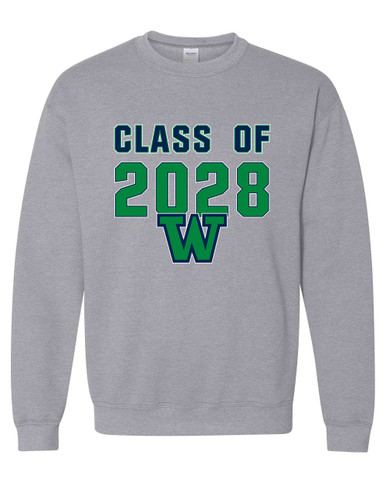 Woodinville Falcons W Script Class of 2028 Men's Sweatshirt