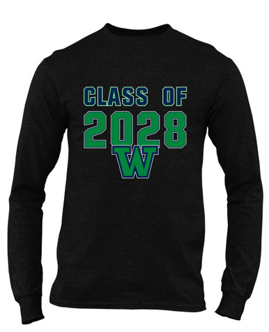 Woodinville Falcons W Script Class of 2028 Men's Premium LS T-Shirt