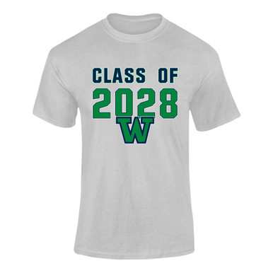 Woodinville Falcons W Script Class of 2028 Men's SS T-Shirt