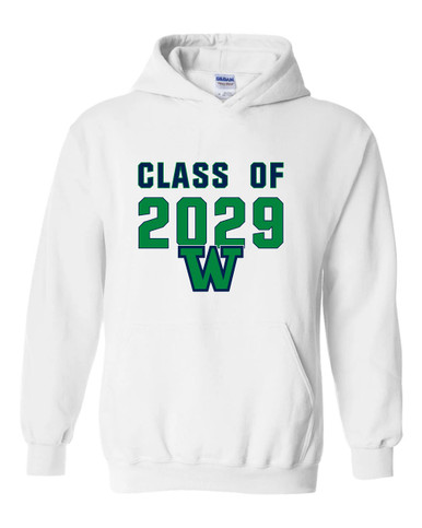 Woodinville Falcons W Script Class of 2029 Men's Hoodie
