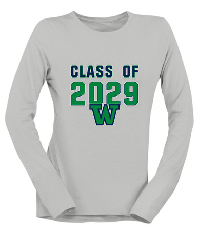 Woodinville Falcons W Script Class of 2029 Women's Premium LS T-Shirt