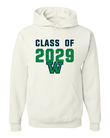 Woodinville Falcons W Script Class of 2029 Men's Premium Hoodie