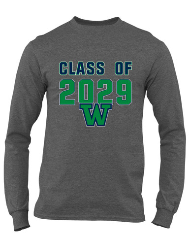 Woodinville Falcons W Script Class of 2029 Men's Premium LS T-Shirt