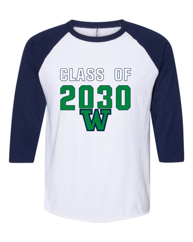 Woodinville Falcons W Script Class of 2030 Women's Baseball T-Shirt