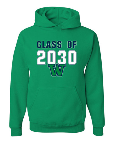 Woodinville Falcons W Script Class of 2030 Men's Premium Hoodie