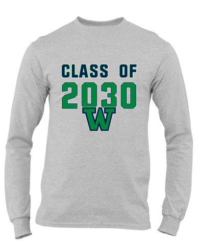 Woodinville Falcons W Script Class of 2030 Men's Premium LS T-Shirt