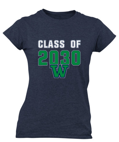Woodinville Falcons W Script Class of 2030 Women's Premium SS T-Shirt