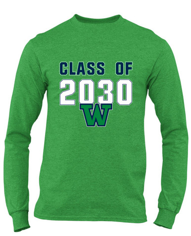 Woodinville Falcons W Script Class of 2030 Men's LS T-Shirt