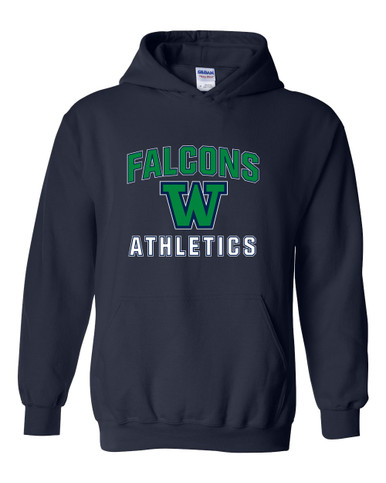 Woodinville Falcons W Script Athletics Men's Hoodie