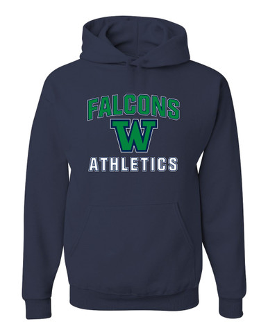 Woodinville Falcons W Script Athletics Men's Premium Hoodie