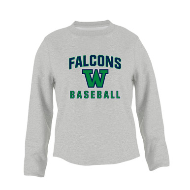 Woodinville Falcons W Script Baseball #1 Women's Sweatshirt
