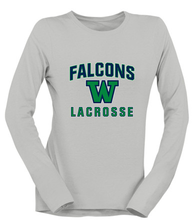 Woodinville Falcons W Script Lacrosse Women's Premium LS T-Shirt