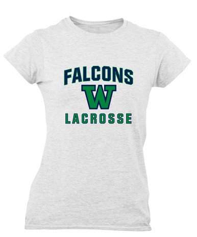 Woodinville Falcons W Script Lacrosse Women's Premium SS T-Shirt