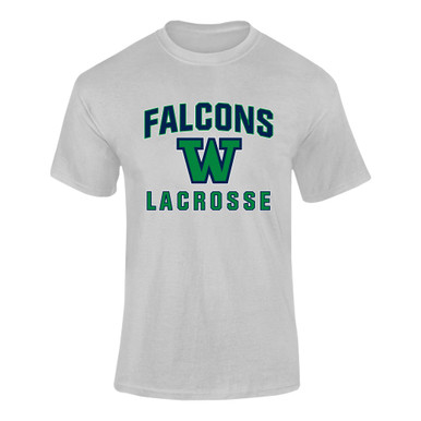 Woodinville Falcons W Script Lacrosse Men's SS T-Shirt