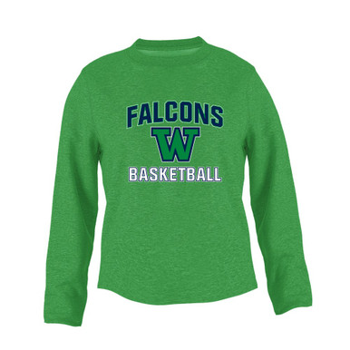 Woodinville Falcons W Script Basketball #1 Women's Sweatshirt