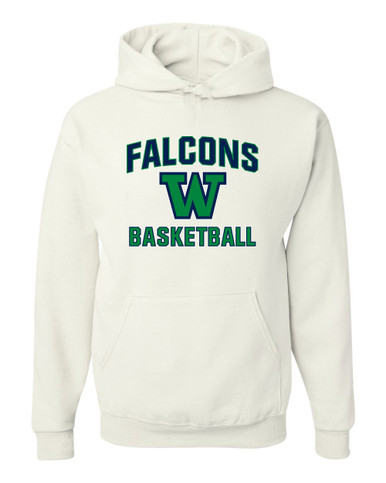 Woodinville Falcons W Script Basketball #1 Men's Premium Hoodie