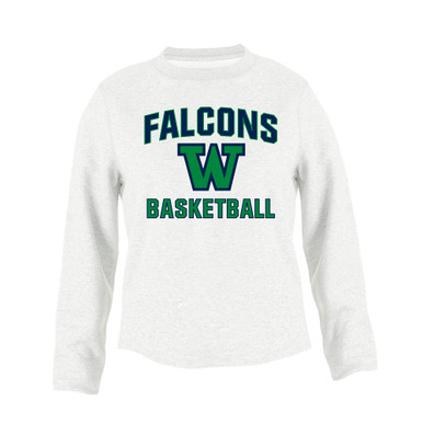 Woodinville Falcons W Script Basketball #1 Men's Sweatshirt