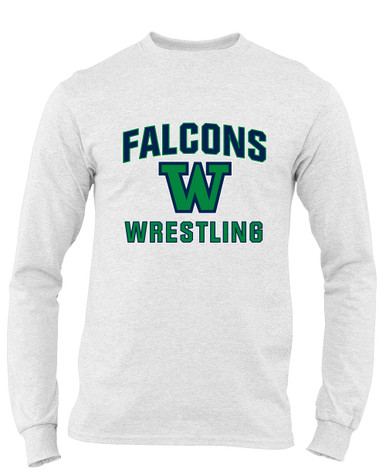 Woodinville Falcons W Script Wrestling Men's Premium LS T-Shirt