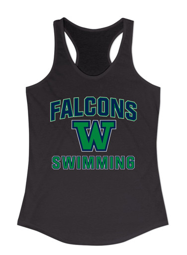 Woodinville Falcons W Script Swimming Women's Tank Top