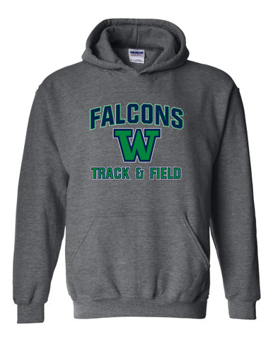 Woodinville Falcons W Script Track & Field Men's Hoodie