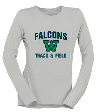 Woodinville Falcons W Script Track & Field Women's Premium LS T-Shirt