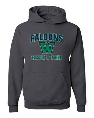 Woodinville Falcons W Script Track & Field Men's Premium Hoodie