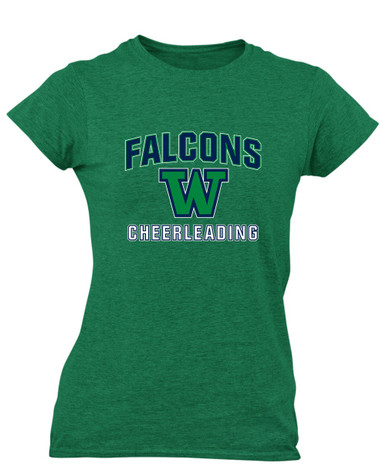 Woodinville Falcons W Script Cheerleading Women's Premium SS T-Shirt