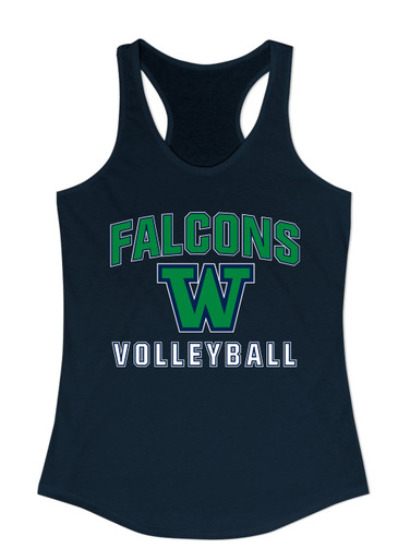 Woodinville Falcons W Script Volleyball Women's Tank Top