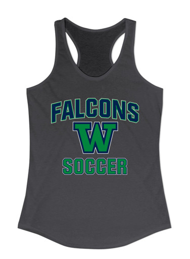 Woodinville Falcons W Script Soccer #1 Women's Tank Top