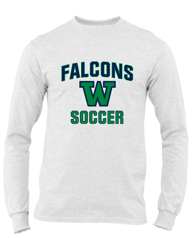 Woodinville Falcons W Script Soccer #1 Men's Premium LS T-Shirt