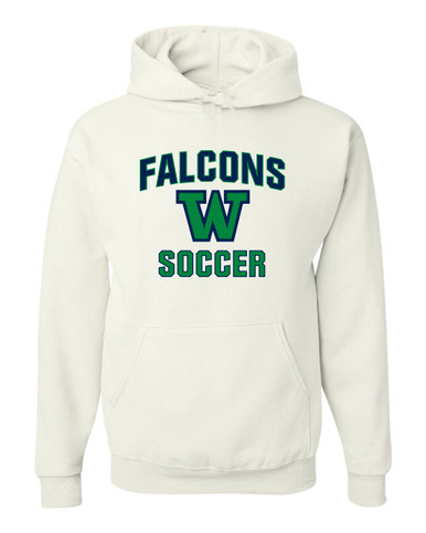 Woodinville Falcons W Script Soccer #1 Men's Premium Hoodie