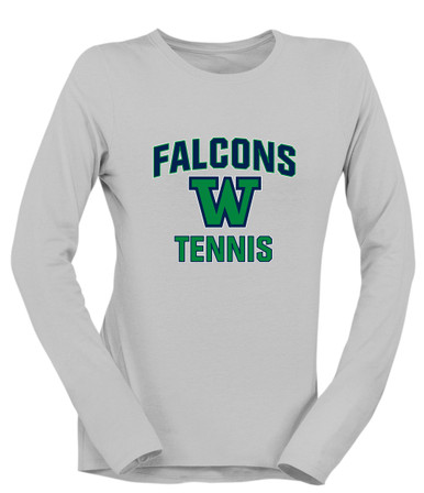 Woodinville Falcons W Script Tennis Women's LS T-Shirt