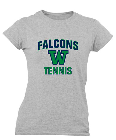 Woodinville Falcons W Script Tennis Women's Premium SS T-Shirt