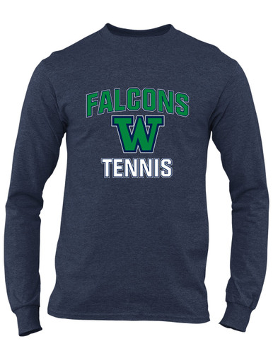 Woodinville Falcons W Script Tennis Men's Premium LS T-Shirt