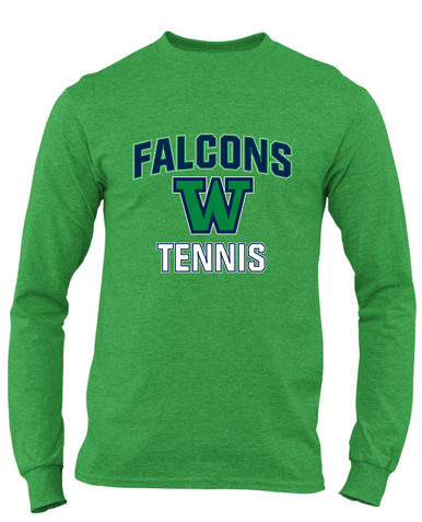 Woodinville Falcons W Script Tennis Men's LS T-Shirt