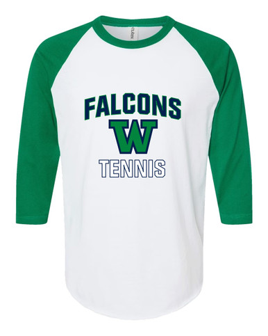 Woodinville Falcons W Script Tennis Men's Baseball T-Shirt