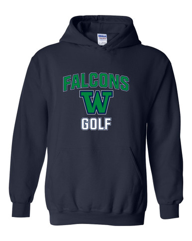 Woodinville Falcons W Script Golf Men's Hoodie