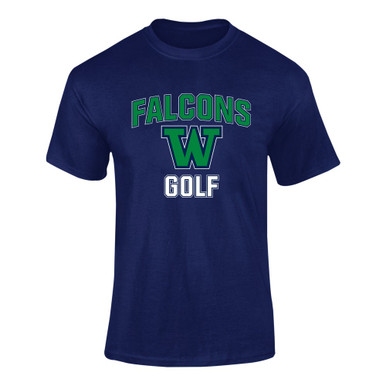 Woodinville Falcons W Script Golf Men's SS T-Shirt
