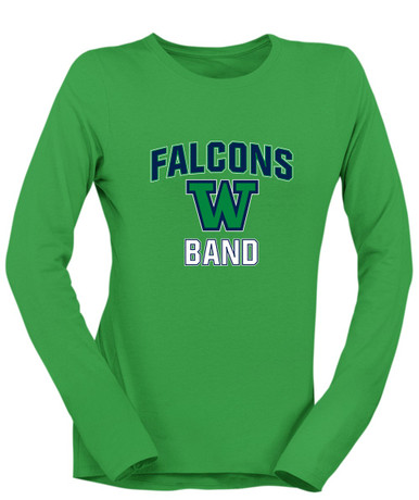 Woodinville Falcons W Script Band # 1 Women's LS T-Shirt