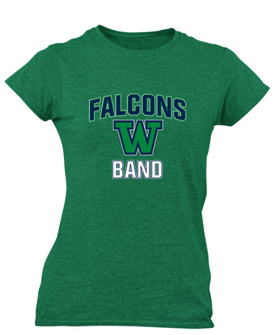 Woodinville Falcons W Script Band # 1 Women's Premium SS T-Shirt