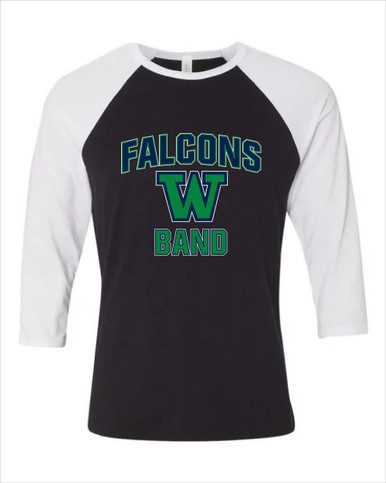 Woodinville Falcons W Script Band # 1 Men's Baseball T-Shirt