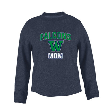 Woodinville Falcons W Script Mom Women's Sweatshirt