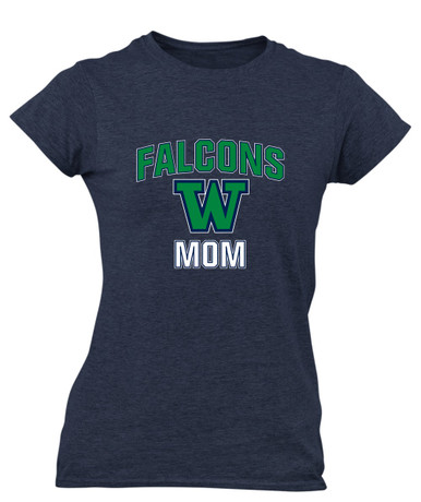 Woodinville Falcons W Script Mom Women's SS T-Shirt
