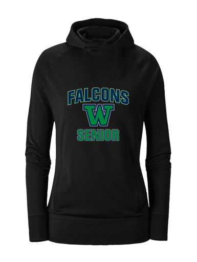 Woodinville Falcons W Script Senior #1 Women's Hoodie
