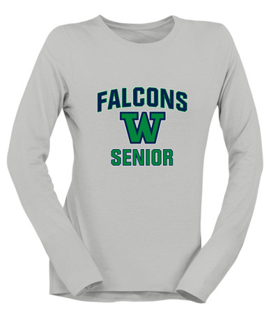 Woodinville Falcons W Script Senior #1 Women's Premium LS T-Shirt