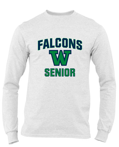 Woodinville Falcons W Script Senior #1 Men's Premium LS T-Shirt