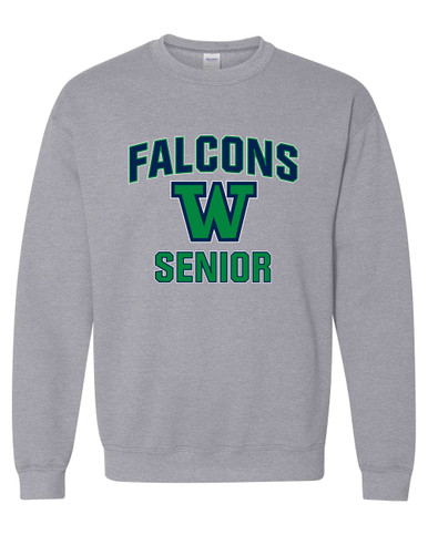 Woodinville Falcons W Script Senior #1 Men's Sweatshirt