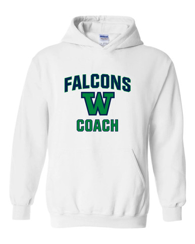 Woodinville Falcons W Script Coach Men's Hoodie